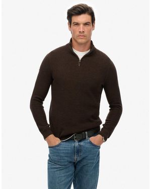 Superdry – pullover aus strukturierter baumwolle - Schwarz