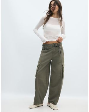 Stradivarius Barrel Cargobroek - Wit