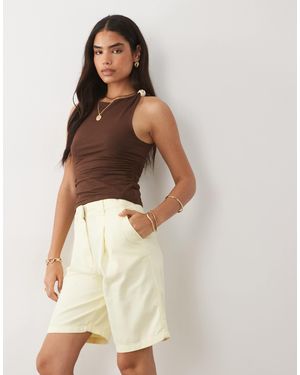 Mango Tailored Bermuda Shorts - Natural