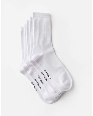 Cotton On 5Pk Crew Sock - White