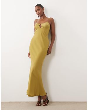 ASOS Satin-maxikleid mit bustier und schrägem schnitt - Mettallic
