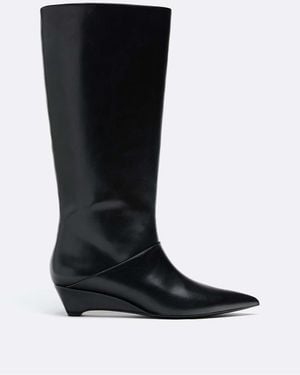 Stradivarius High-leg Wedge Boots - Black