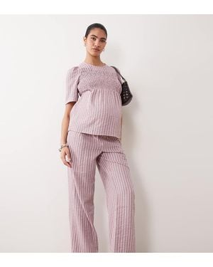 Mama.licious Mamalicious Maternity Wide Leg Trouser Co-ord - Pink