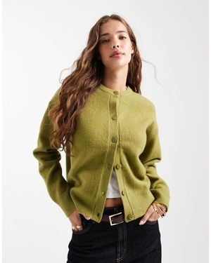 New Look Crew Neck Cardigan - Green