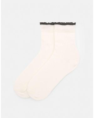 Pull&Bear Chaussettes à bordure contrastante - Neutre
