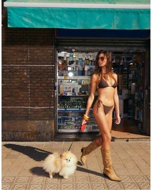 Stradivarius Leren Cowboylaarzen Met Hak - Bruin