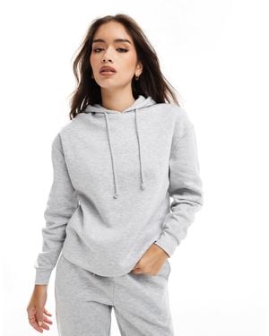 Pieces – kapuzenpullover aus sweatshirt-stoff - Grau