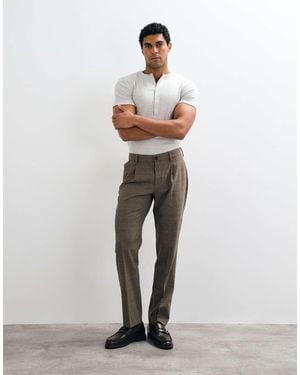 ASOS Slim-Fit Pantalon Met Glencheck - Wit