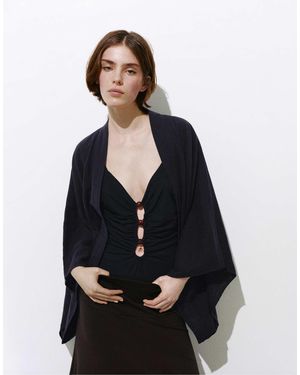 Pull&Bear Kimono court en mousseline - Noir