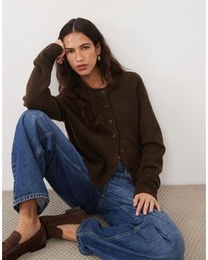 Threadbare Crew Neck Cardigan - Blue