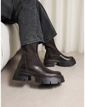 SIMMI Perez Sock Chunky Ankle Boots - White