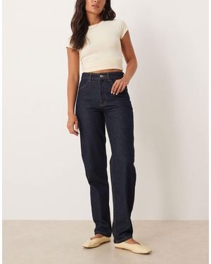 ASOS Mid Rise Slim Straight Leg Jean With Comfort Stretch - Blue