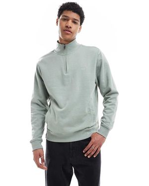 Threadbare Sage Quarter Zip Sweatshirt - Grey