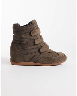 Public Desire Carmina Wedge Sneakers - Brown