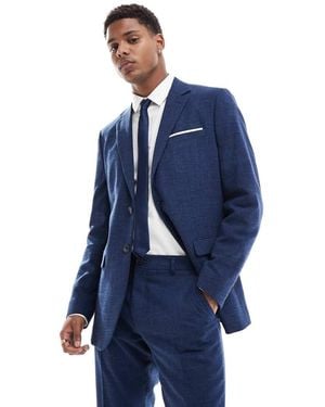 SELECTED Selected Linen Mix Slim Fit Suit Jacket - Blue