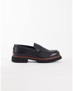 ASOS Penny Loafer With Cleated Sole - Black
