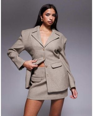 Wanderdoll Farron Wool Pelmet Mini Skirt Co-ord - Grey