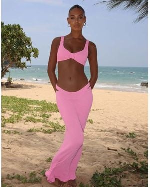 Moda Minx Scrunch Long Skirt - Pink