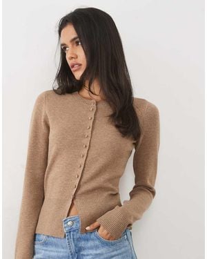 Threadbare Cárdigan Con Cuello Redondo Y Cintura Ajustada En-Neutro