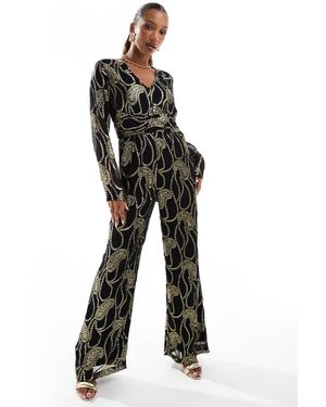 Finding Friday Metallic Paisley Jumpsuit - Black