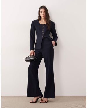 Y.A.S Flare Leg Tailored Pants Co-ord - Blue