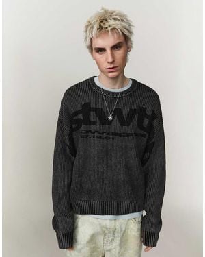 Bershka Printed Jumper - Black