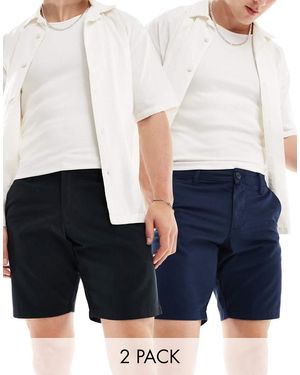 ASOS Confezione Risparmio Da 2 Pantaloncini Chino Slim Stretch E Blu