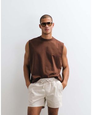 ASOS Slim Linen Blend Shorts - Brown