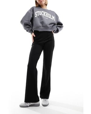 Vila High Waisted Pin Tuck Pull On Pants - Black