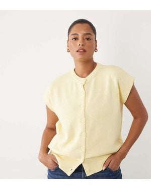 ASOS Asos Design Curve Button Through Relaxed Tank - Natural