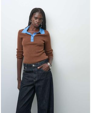 ASOS Knitted Polo Top - Blue