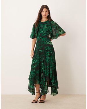Forever New Open Back Ruffle Maxi Dress - Green