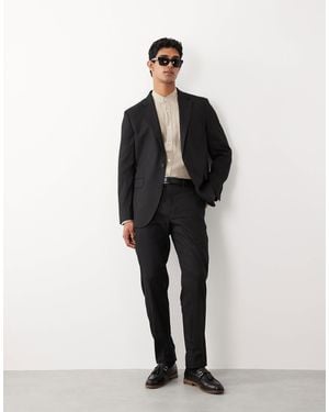 Mango Amalfi Linen Mix Trouser Co-ord - Black