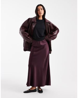 Vero Moda Satin Bias Midi Skirt - Red