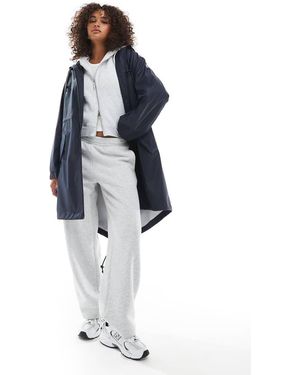ASOS Parka Con Detalles En Contraste Y Acabado Engomado De - Azul