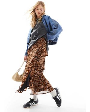 Wednesday's Girl Gonna Midi Fluttuante Leopardata - Blu