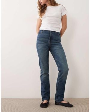 ASOS Jeans A Vita Alta Pinch Con Lavaggio Vintage - Blu