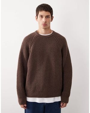 ASOS COLLECTIVE – oversize-strickpullover aus wolle - Braun
