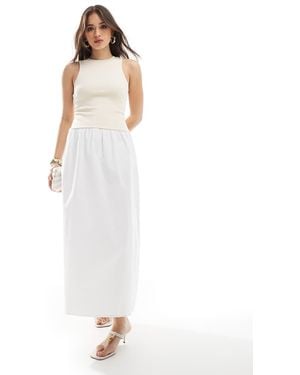 4th & Reckless Racerneck Contrast Drop Waist Maxi Dress - White