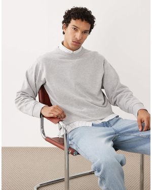 SELECTED 100% Cotton Vintage Look Sweatshirt - Gray