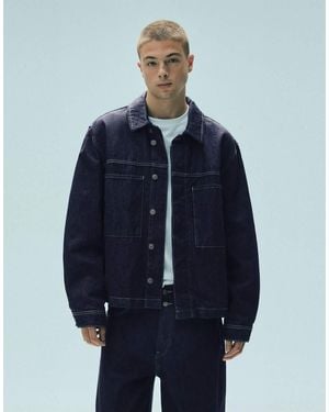 Pull&Bear Denim Jacket With Pockets - Blue