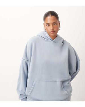 ARRANGE Curve Premium Acid Wash Hoodie - Blue