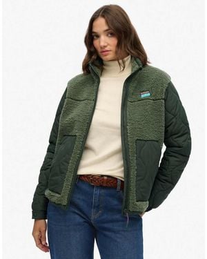 Superdry & Co Sherpa Fleece Hybrid Jacket - Green
