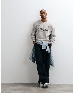 ASOS Extra schweres boxy oversize-t-shirt mit grafik - Grau