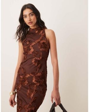 Pretty Lavish Meg Racer Midaxi Dress - Brown