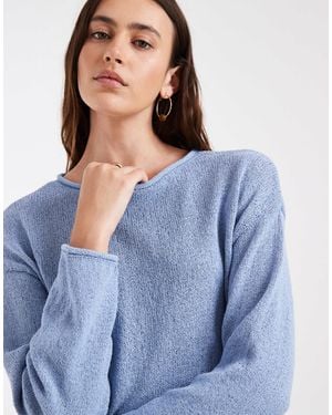 ONLY Wide Neck Loose Fit Sweater - Blue