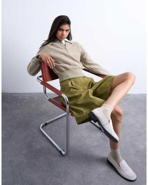 TOPSHOP Top De Estar Por Casa Con Cremallera De -Verde - Gris
