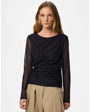 Pieces Top A Maniche Lunghe - Nero