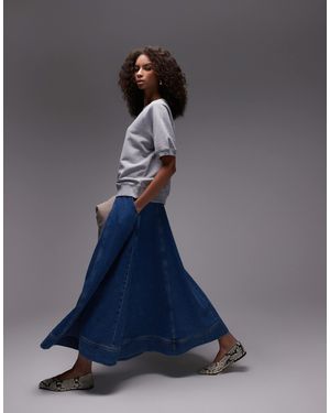TOPSHOP – weiter maxi-jeansrock - Blau