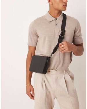 ASOS Smart Faux Leather Crossbody Bag - Natural